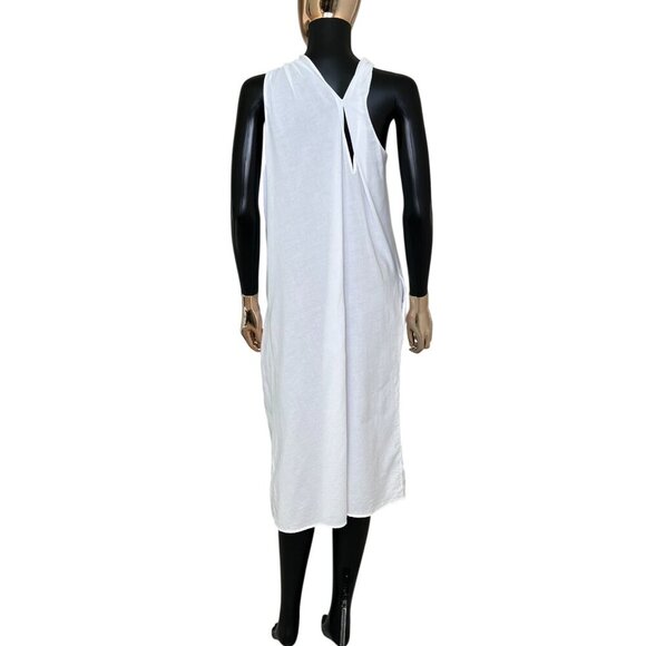 ✨ Vince White Italian Cotton Twist Halter Midi Dress Size M Excellent Condition - Picture 9 of 15